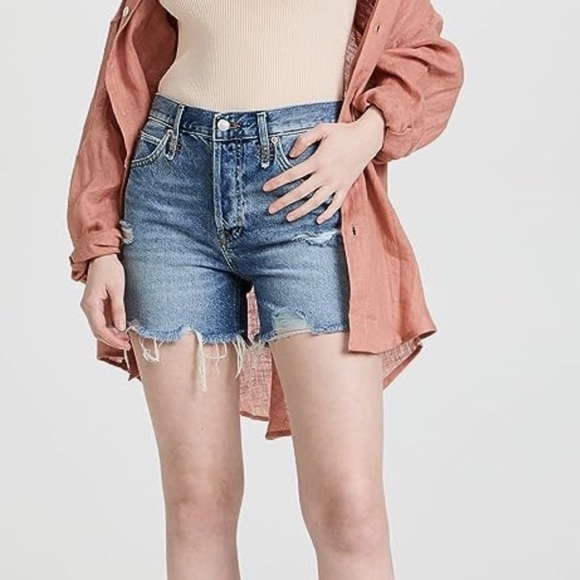 Free People • We The Free • Makai Distressed Denim Cutoff Button Fly Shorts - Picture 1 of 10